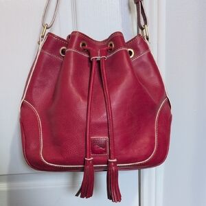 Dooney & Bourke Red Florentine Drawstring Bag